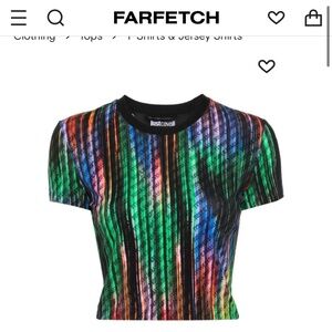 Just Cavalli All over Logo Tee Cropped